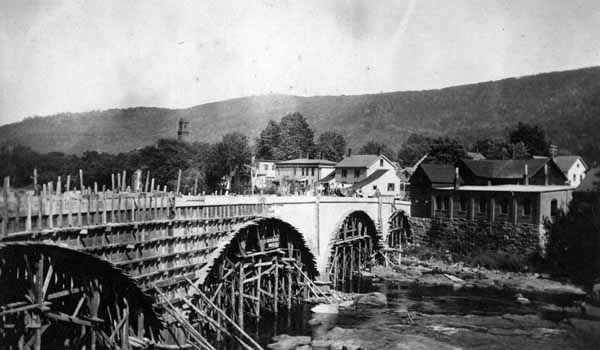 Trolley Bridge Construction, Shelburne Falls, Massachusetts