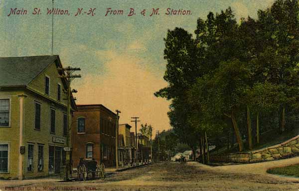 Main Street Wilton, New Hampshire from Boston & Maine Station.