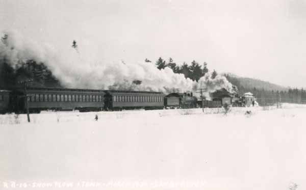 Snow Plow and Train - March 1920 - Danbury, New Hampshire