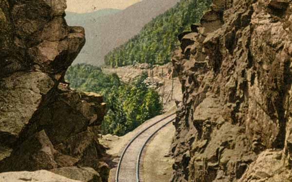 Crawford Notch from Maine Central Railroad Cut, White Mountains, New Hampshire