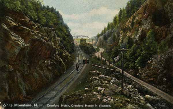 White Mountains, New Hampshire.  Crawford Notch, Crawford House in distance.