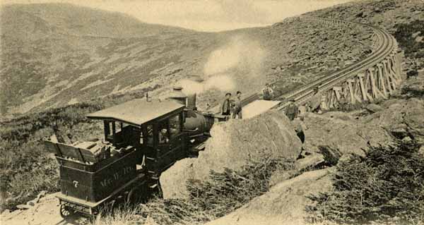Repair train on Jacob's Ladder, Mt. Washington, White Mountains