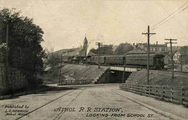 Athol Railroad Station, Looking from School Street