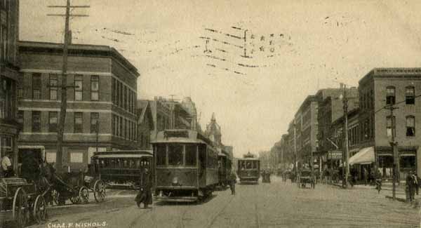 Junction of Main and Pleasant Streets, Looking North