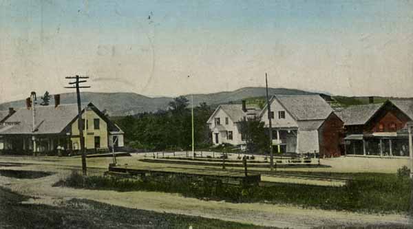 Post Office, Railroad Station, and Forbes Mountain in the Distance, Danbury, New Hampshire