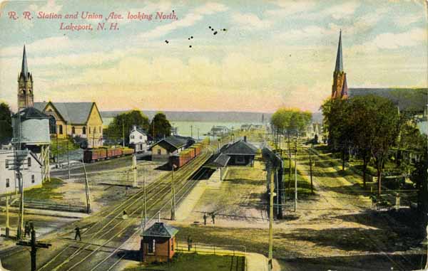 Railroad Station and Union Avenue looking North, Lakeport, New Hampshire