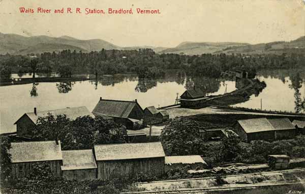 Waits River and Railroad Station, Bradford, Vermont