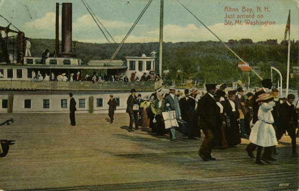 Alton Bay, New Hampshire, Just arrived on Steamer Mt. Washington