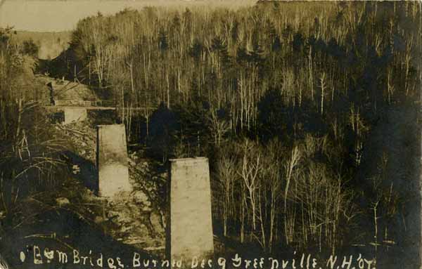 Boston & Maine Bridge. Burned December 9, 1907. Greenville, New Hampshire
