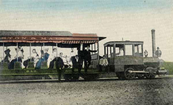 The Old Dummy which used to run between Camp Ellis and Old Orchard via Ocean Park, Maine