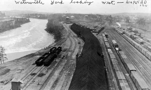 Waterville Yard Looking West - Burned 1911