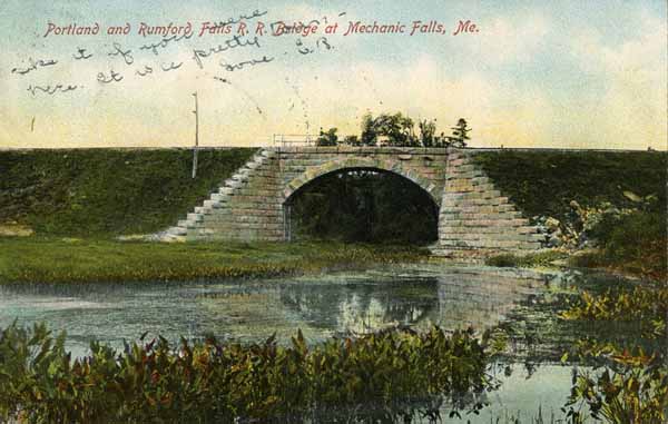 Portland & Rumford Falls Railroad Bridge at Mechanic Falls, Maine