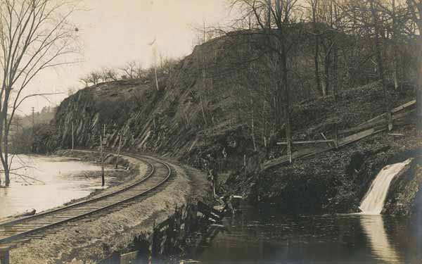 Bradford, Vermont along the Boston & Maine Railroad tracks north of depot