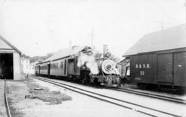 Narrow Gauge Train at Station, Bridgton, Maine