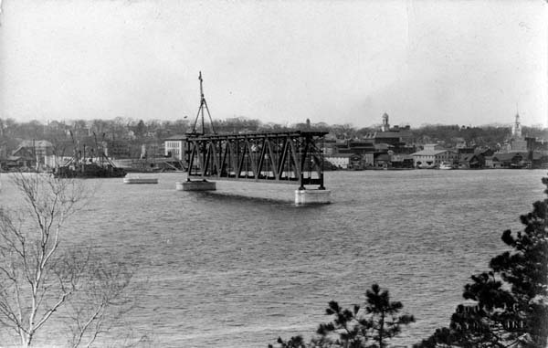 Construction of the Carlton Bridge, Bath, Maine