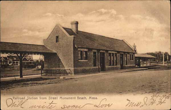 Railroad Station from Street Monument Beach, Massachusetts