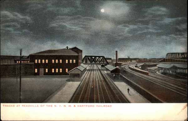 Tracks at Readville of the New York, New Haven & Hartford Railroad